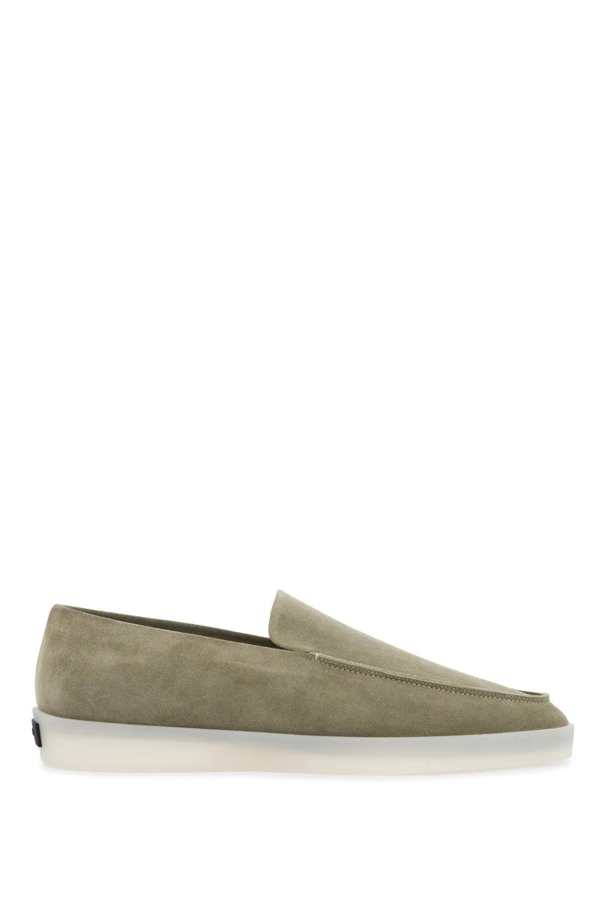 Fear Of God Minimalist Suede Loafer In Sage With Rubber Green Sole