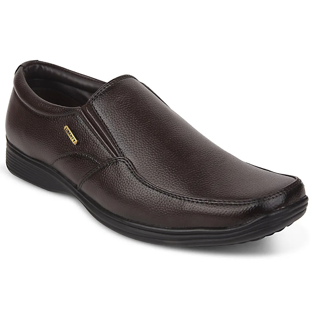 Fortune Brown Formal Non Lacing Moccasin Shoes For Men R573-06 By Liberty