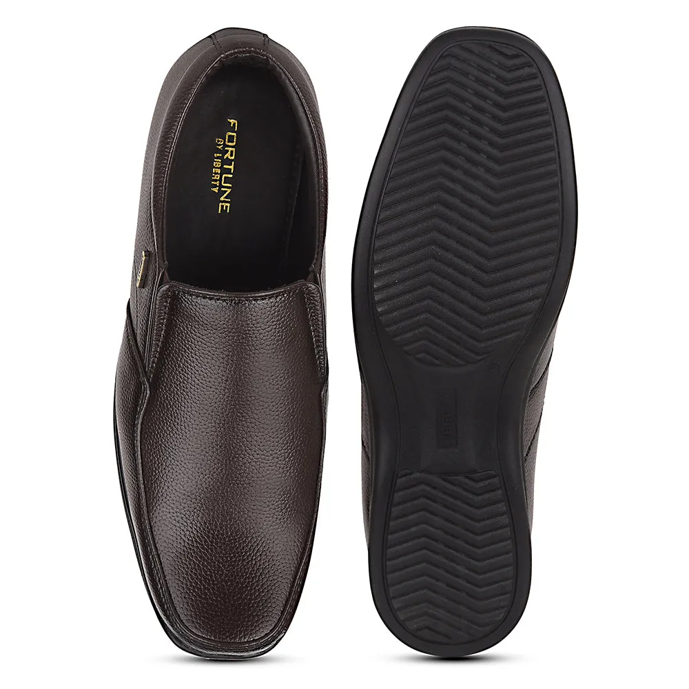 Fortune Brown Formal Non Lacing Moccasin Shoes For Men R573-06 By Liberty
