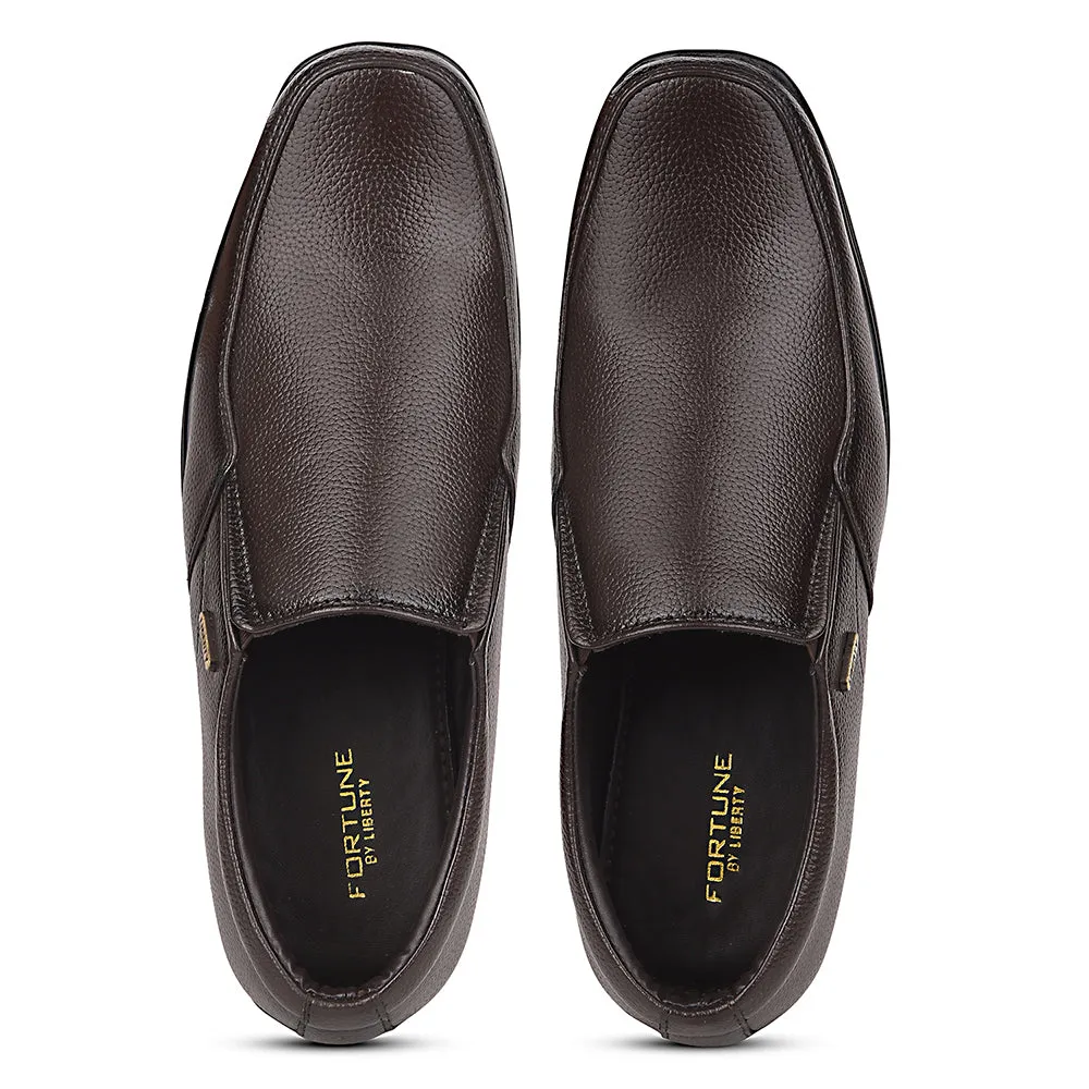Fortune Brown Formal Non Lacing Moccasin Shoes For Men R573-06 By Liberty