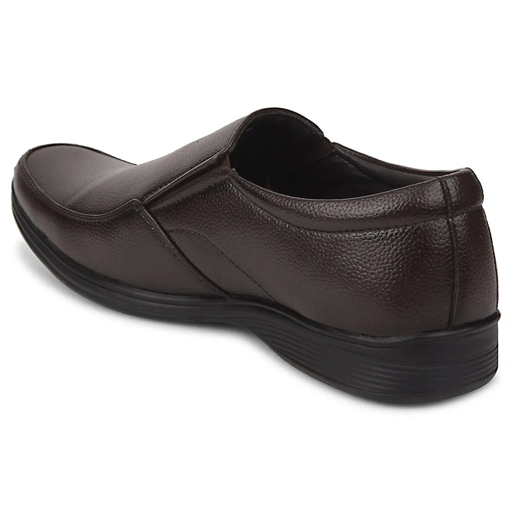 Fortune Brown Formal Non Lacing Moccasin Shoes For Men R573-06 By Liberty