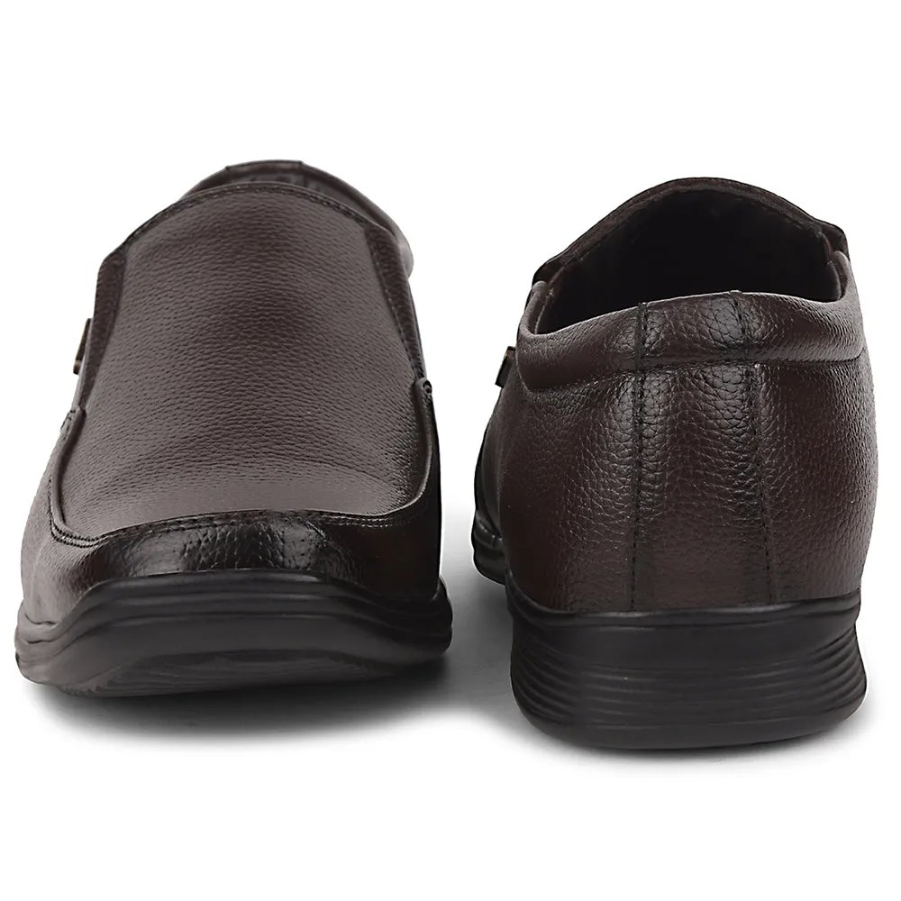 Fortune Brown Formal Non Lacing Moccasin Shoes For Men R573-06 By Liberty