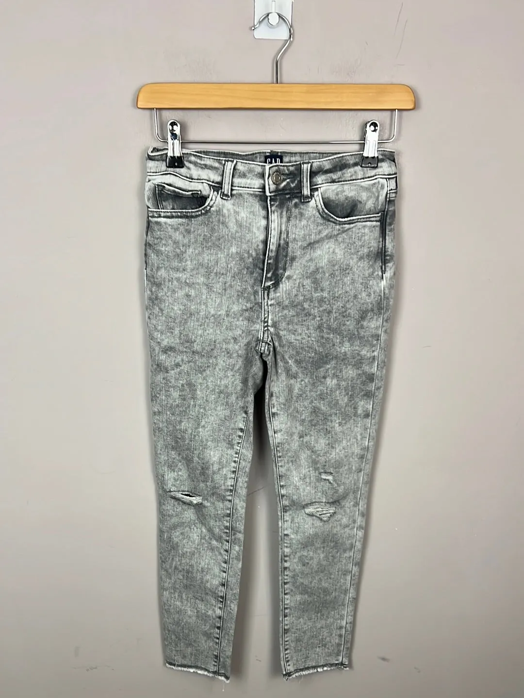 GAP grey stretch high rise ankle jeans 12-13y