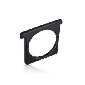 Geometric Powder Black Square Ring