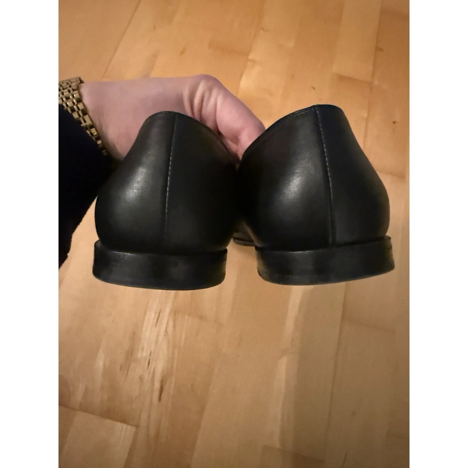 Gianvito Rossi Women’s Black Leather Pointed Toe Slip-On Loafers - EU 39.5 / US 9