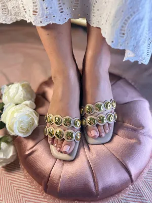 Golden Glam Statement Sandals