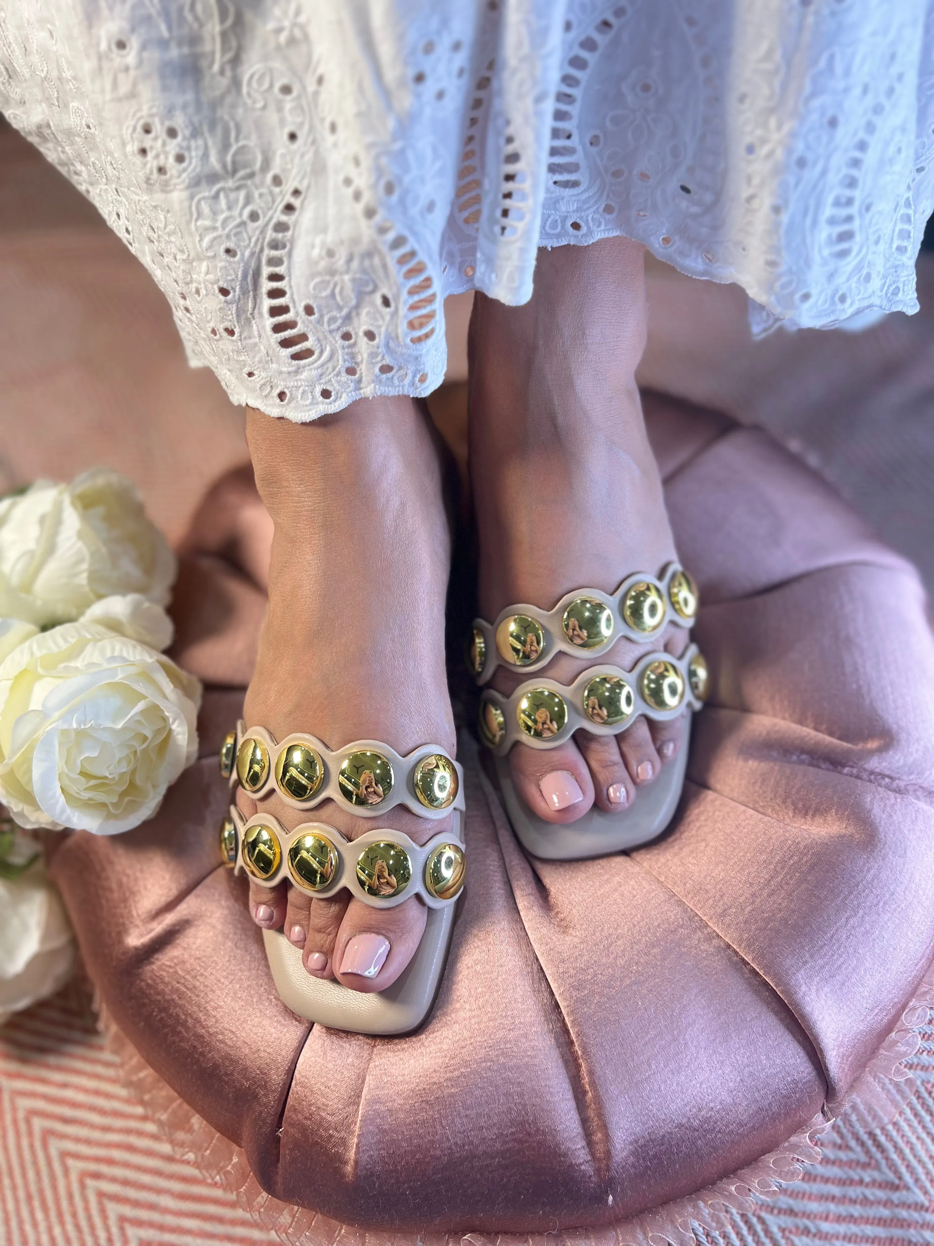 Golden Glam Statement Sandals