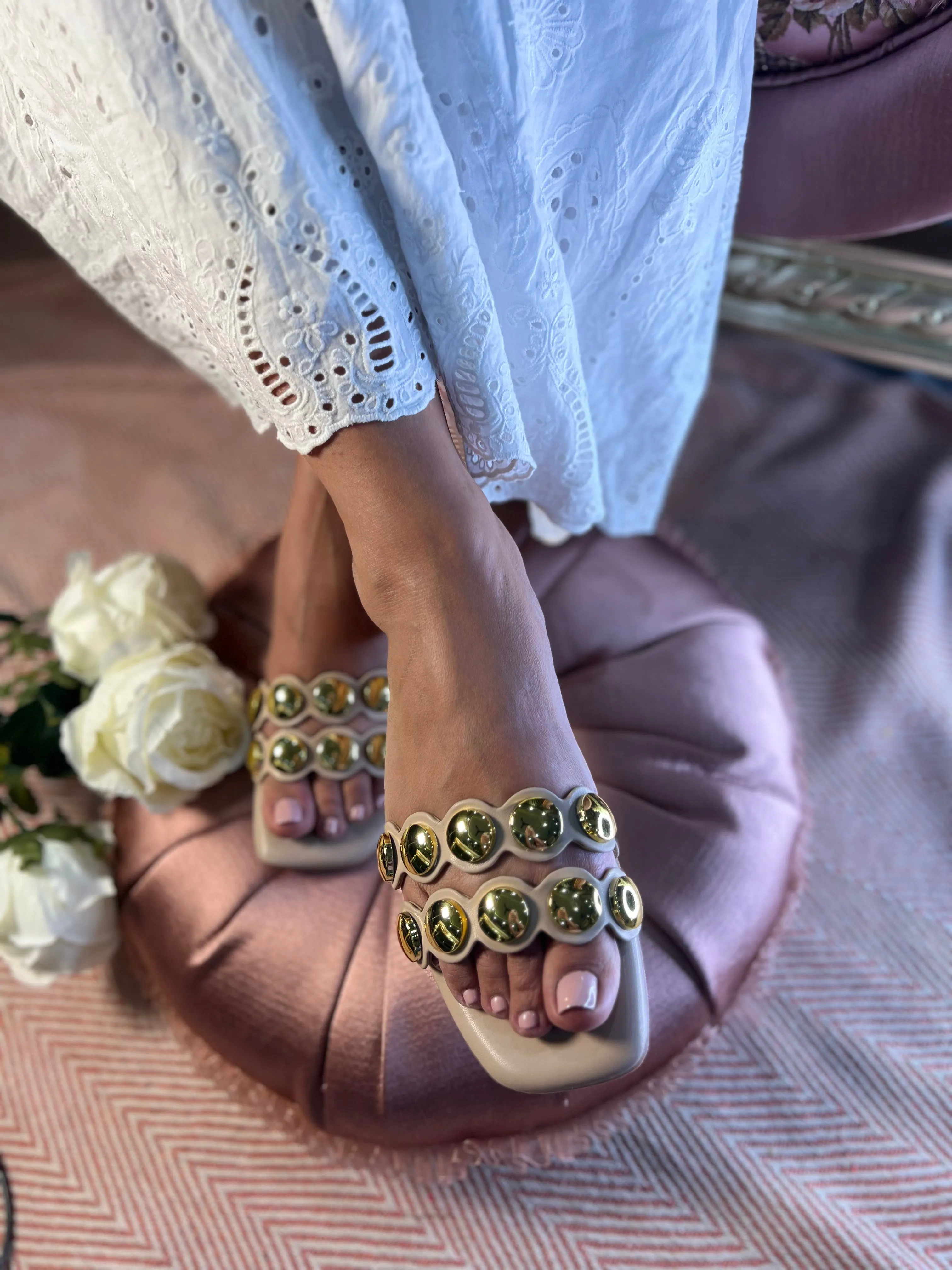 Golden Glam Statement Sandals