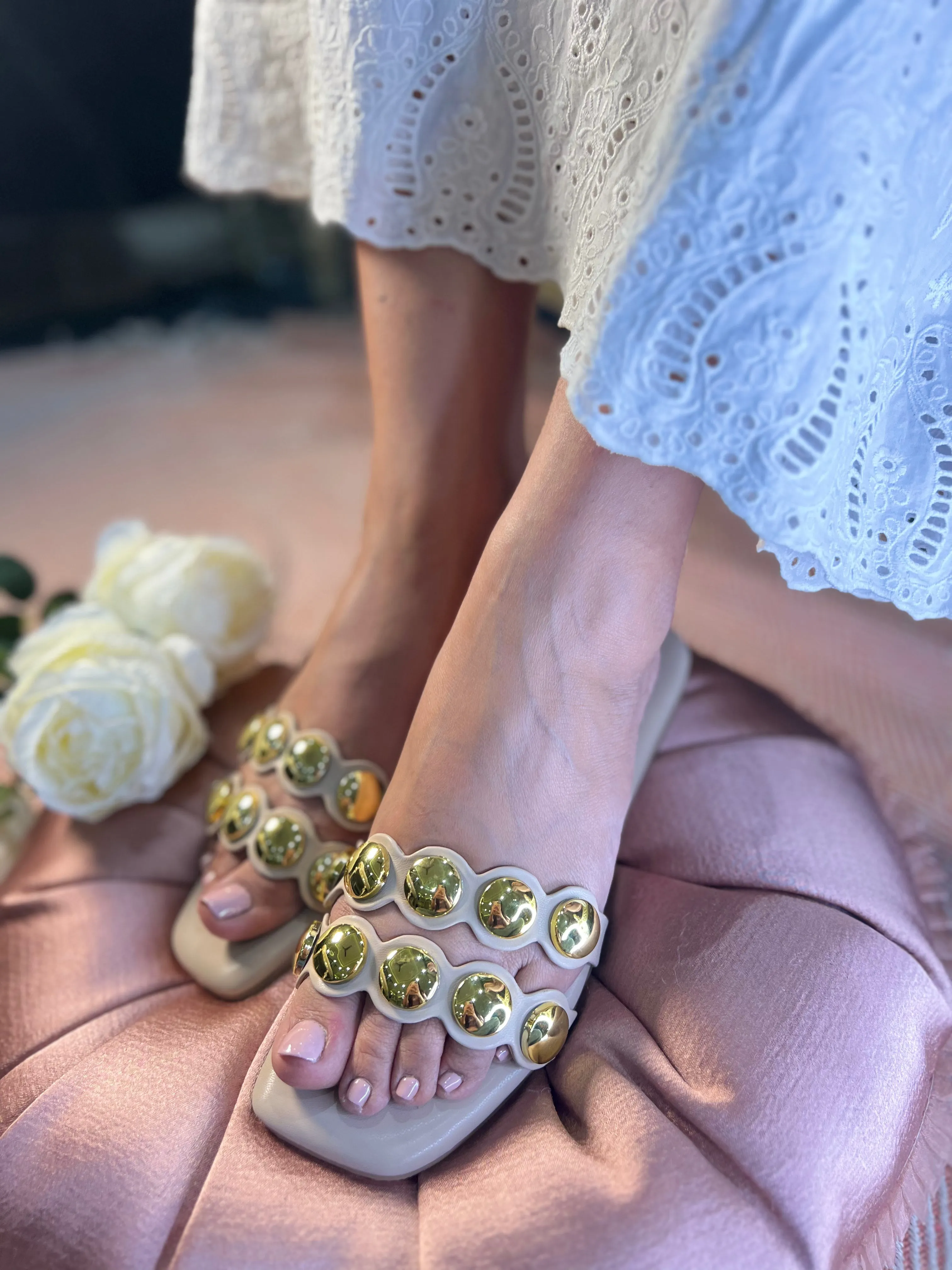 Golden Glam Statement Sandals