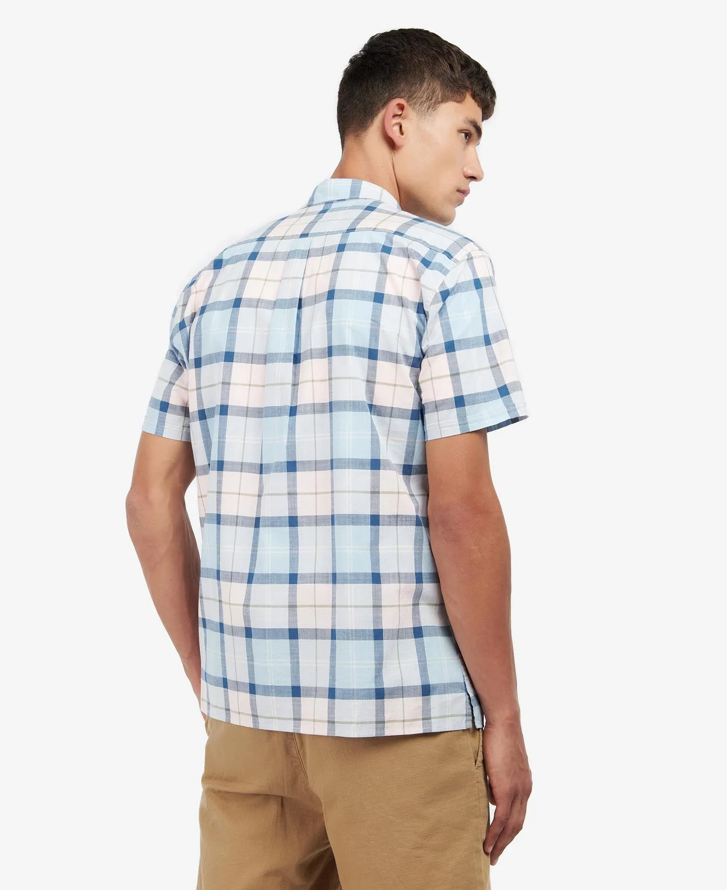 Gordon Short-Sleeved Tailored Shirt in Pink Tartan