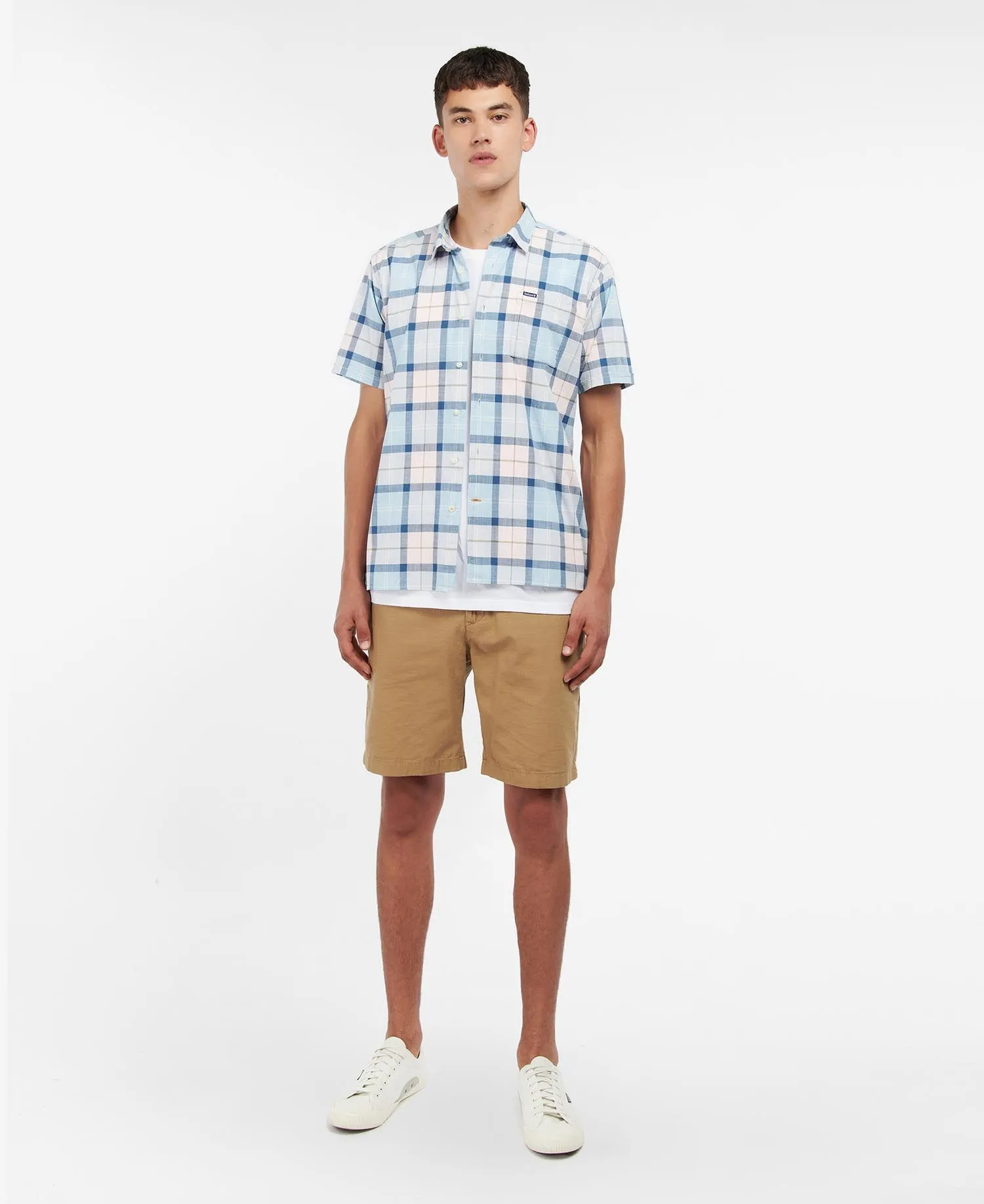 Gordon Short-Sleeved Tailored Shirt in Pink Tartan
