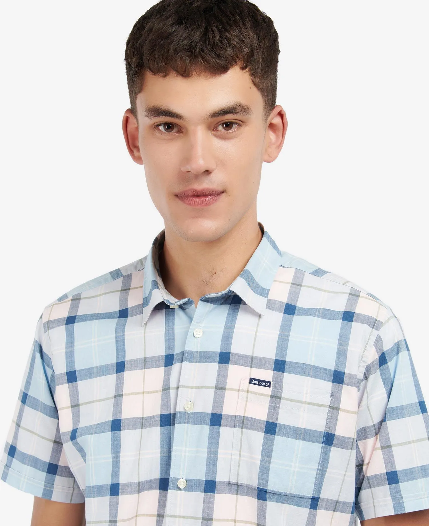 Gordon Short-Sleeved Tailored Shirt in Pink Tartan