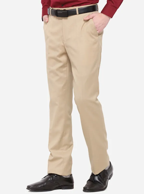 Grey Solid Classic Fit Formal Trouser | JadeBlue