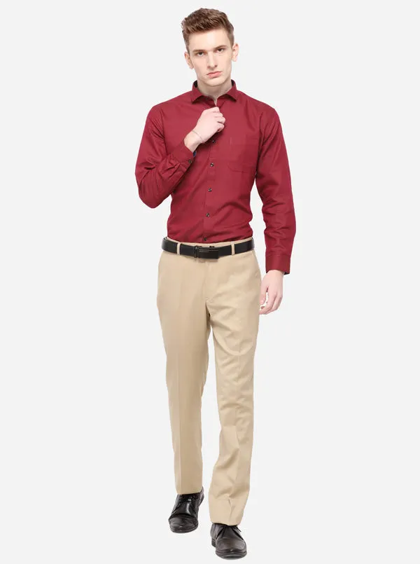 Grey Solid Classic Fit Formal Trouser | JadeBlue