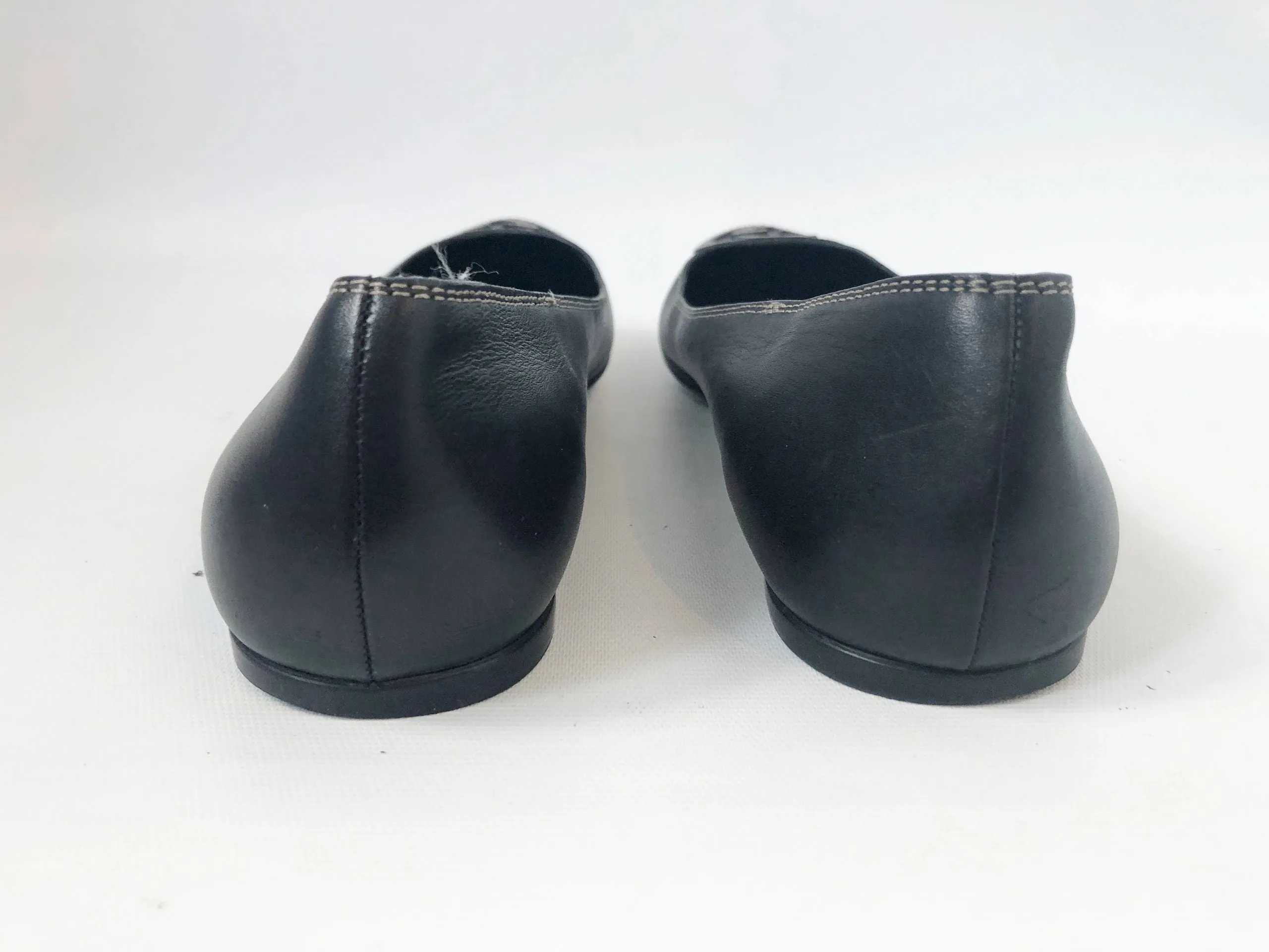 Gucci Gg Leather Ballet Flat Size 39.5 It (9.5 Us)
