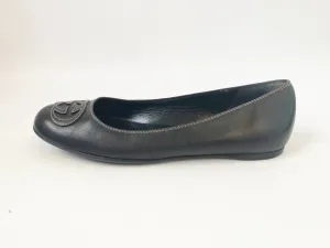 Gucci Gg Leather Ballet Flat Size 39.5 It (9.5 Us)