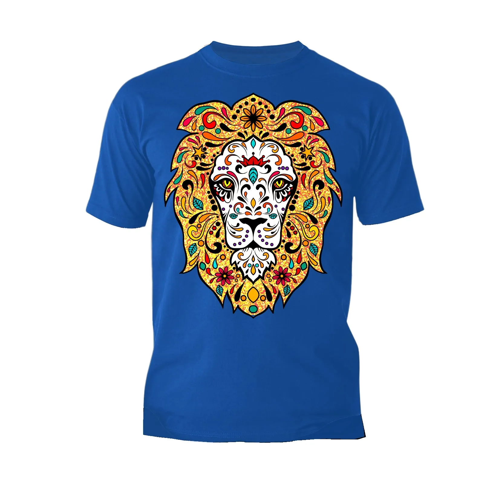 Halloween Day Of The Dead Calavera Lion Sugar Skull Official Men's T-shirt