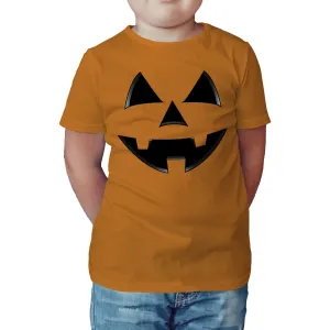 Halloween Hipster Pumpkin Face Official Kid's T-shirt (Orange)