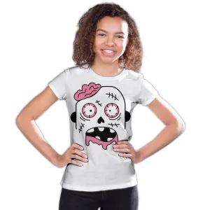 Halloween Horror Cute Zombie Brains Urban Stencil Art Scary Youth T-shirt