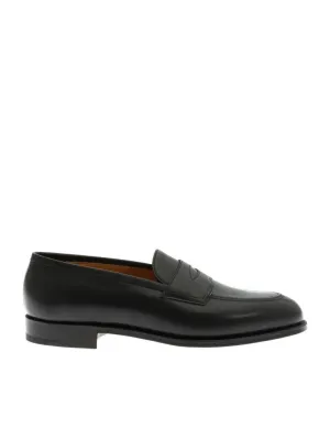 Hand-Stitched Black Leather College Loafer