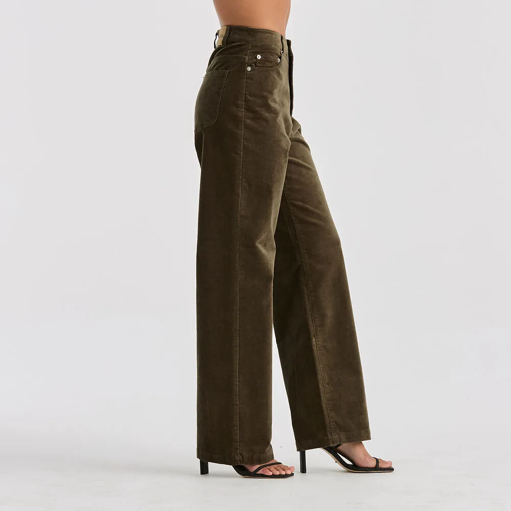 Hi Wide Jean - Deep Olive