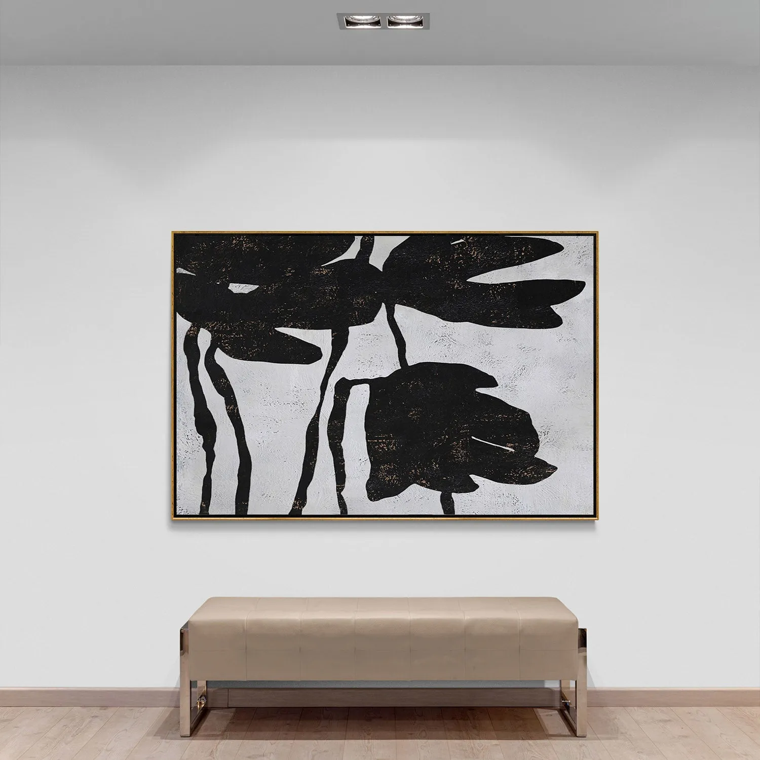 Horizontal Abstract Flower Painting H131H