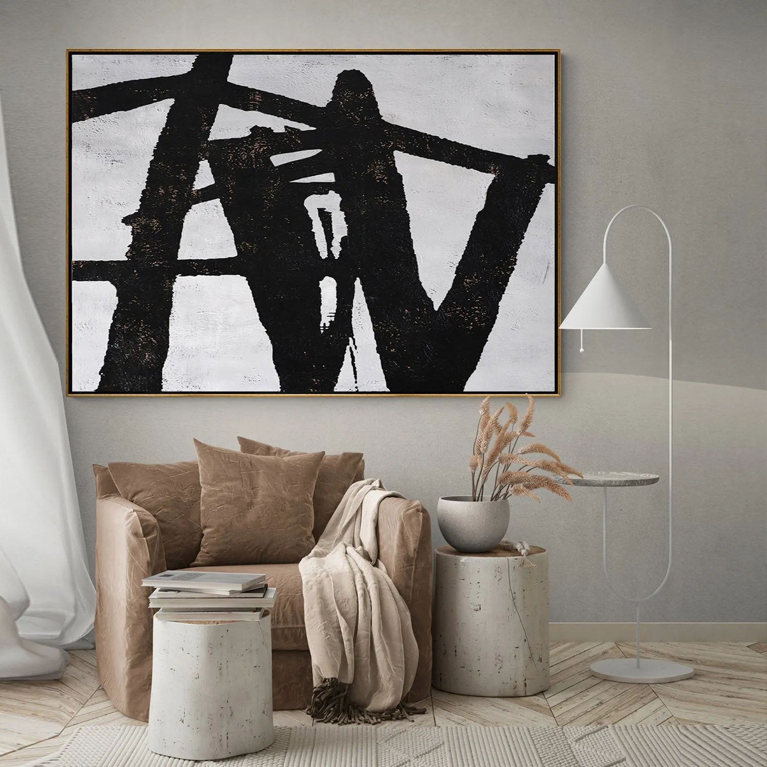 Horizontal abstract painting H27H