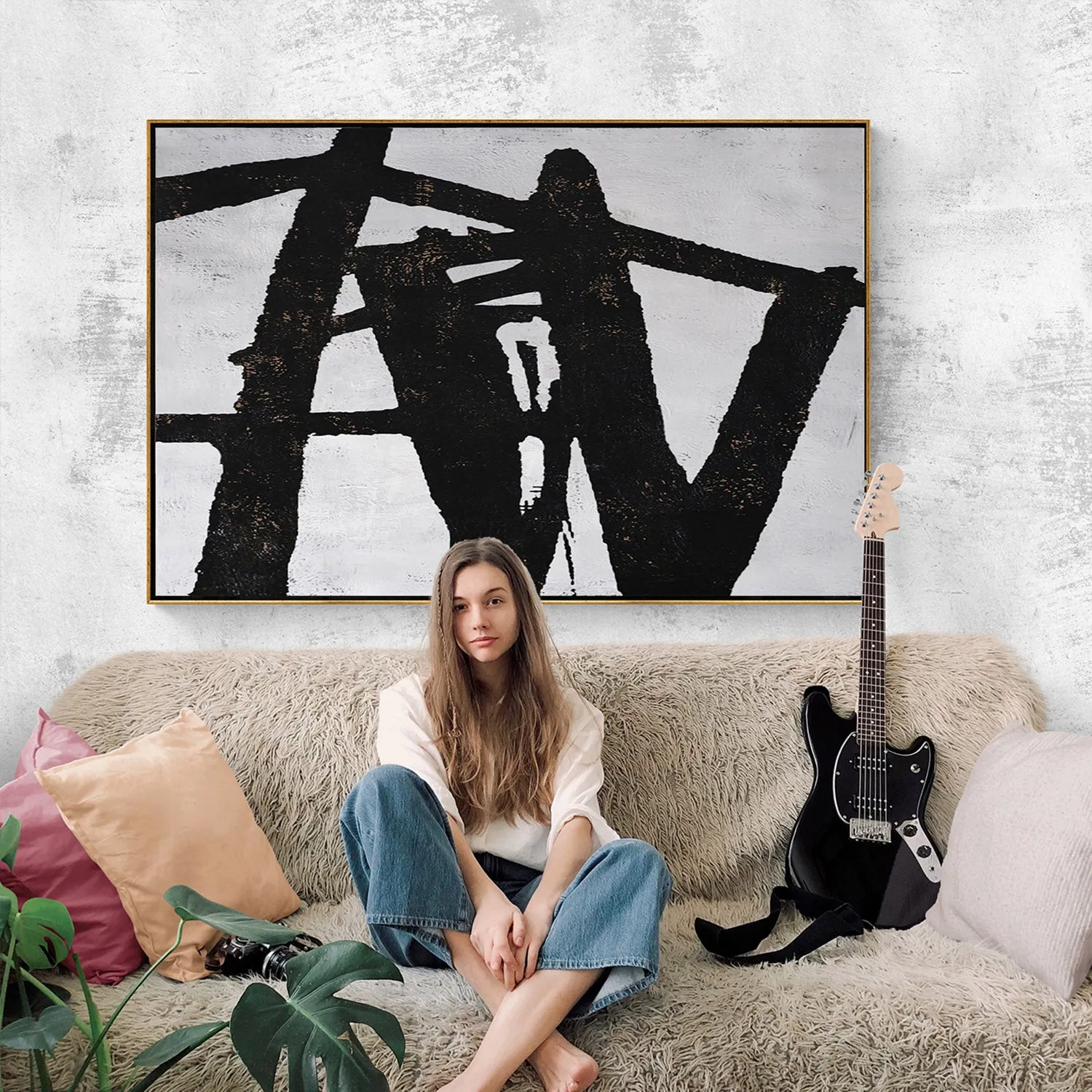 Horizontal abstract painting H27H