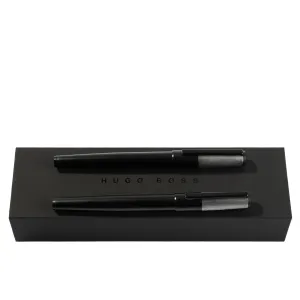HUGO BOSS HPPR189B-Set Gear Minimal Black & Chrome (rollerball pen & fountain pen)