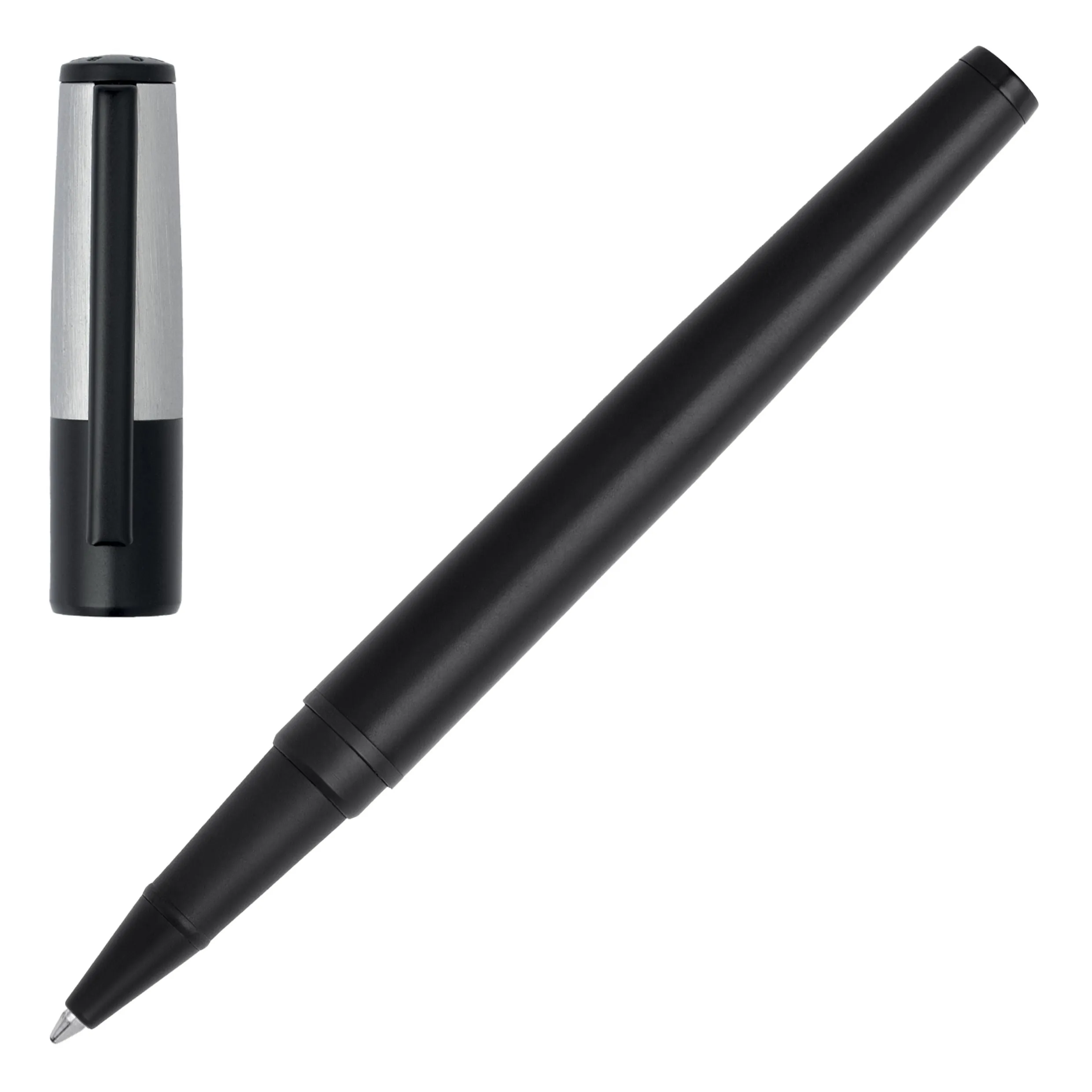 HUGO BOSS HPPR189B-Set Gear Minimal Black & Chrome (rollerball pen & fountain pen)