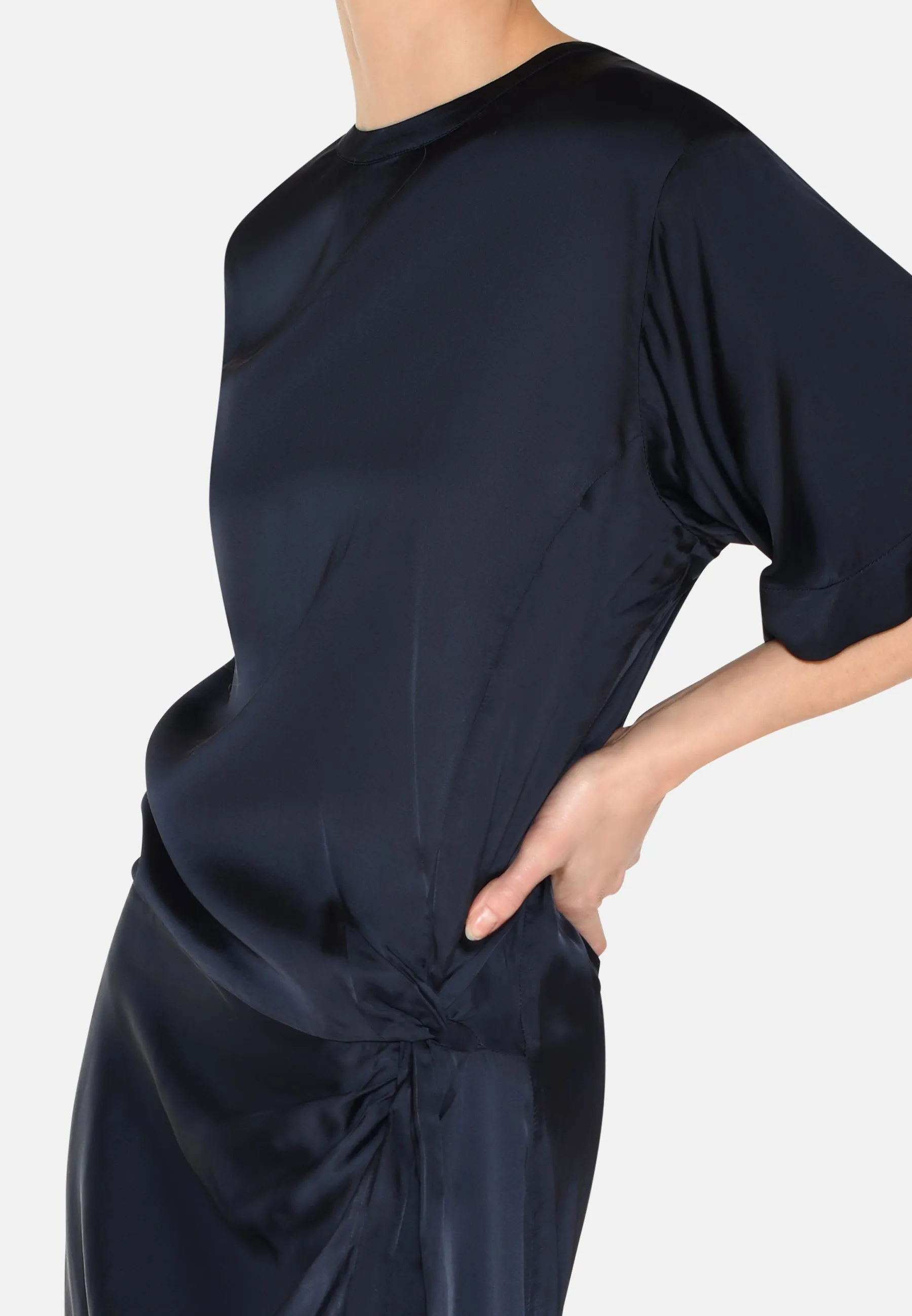 Josie satin midi dress 4165 - Sky Captain
