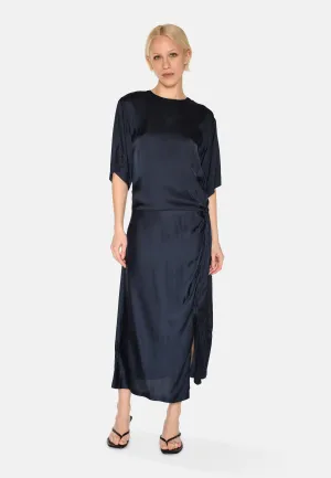 Josie satin midi dress 4165 - Sky Captain