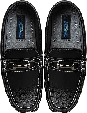 Josmo Boys Moccasin Driving Loafers - Casual Dress Penny Slip On Boat Shoes (Toddlers - Little Kids - Big Kids)