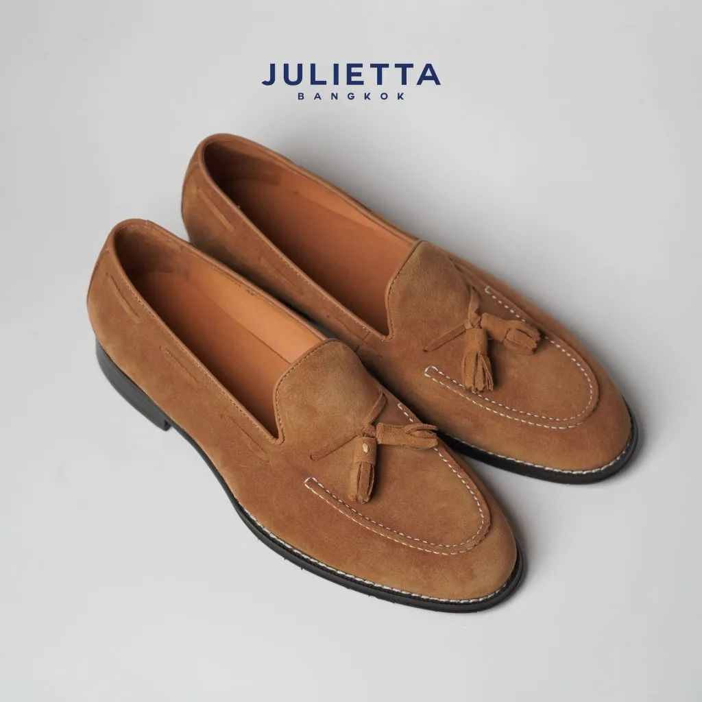 JULIETTA - Tassel Loafer Suede : Tan