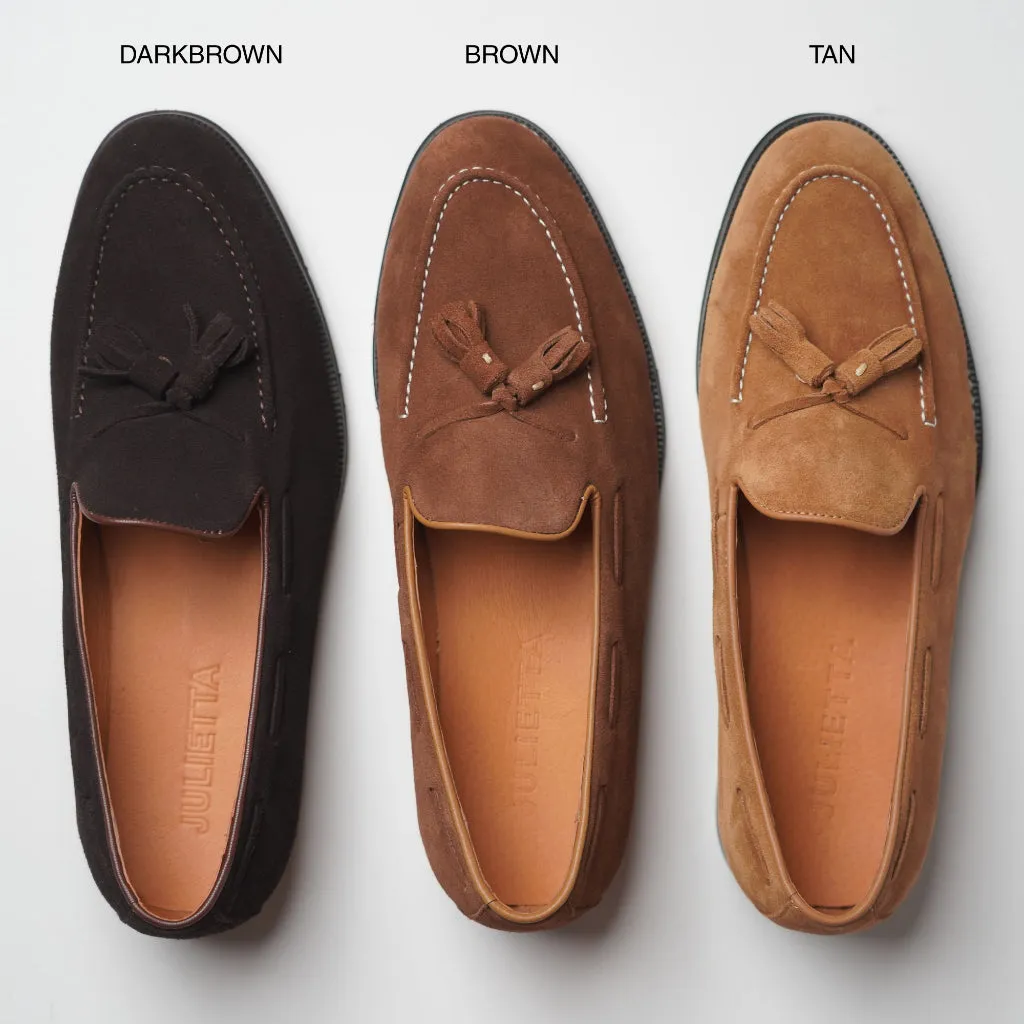 JULIETTA - Tassel Loafer Suede : Tan