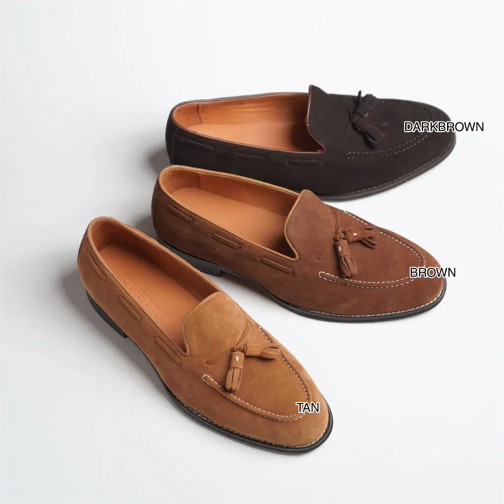 JULIETTA - Tassel Loafer Suede : Tan