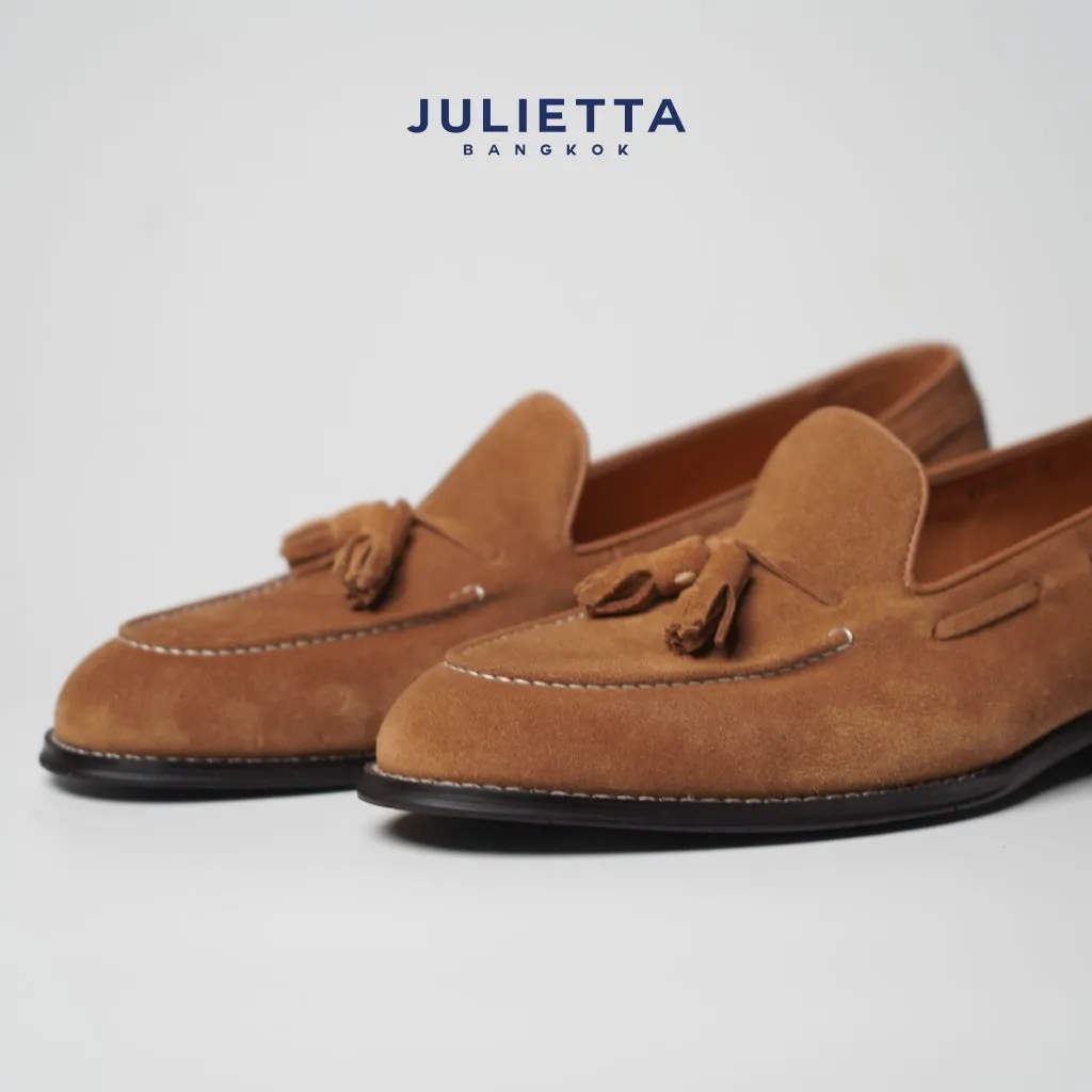 JULIETTA - Tassel Loafer Suede : Tan