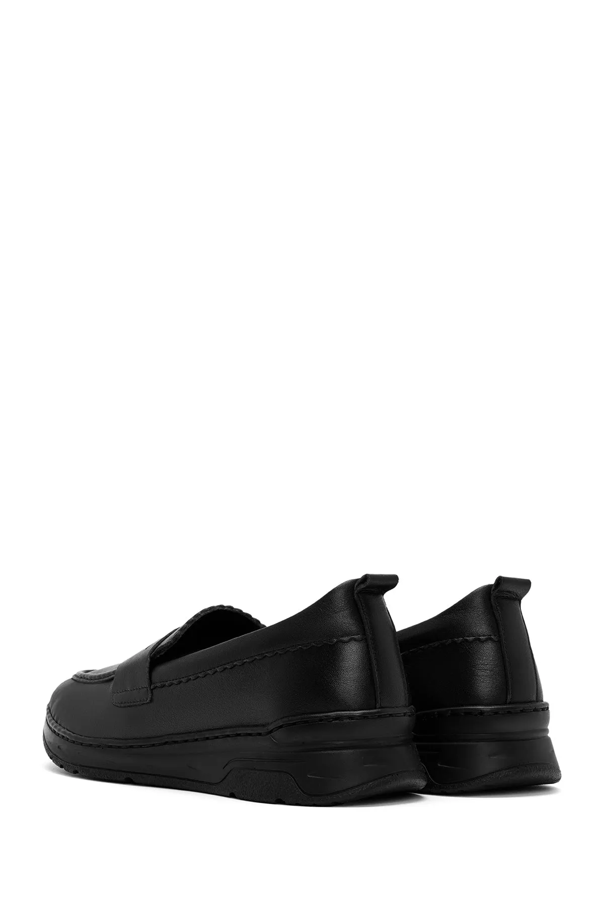 Kadın Siyah Deri Comfort Loafer