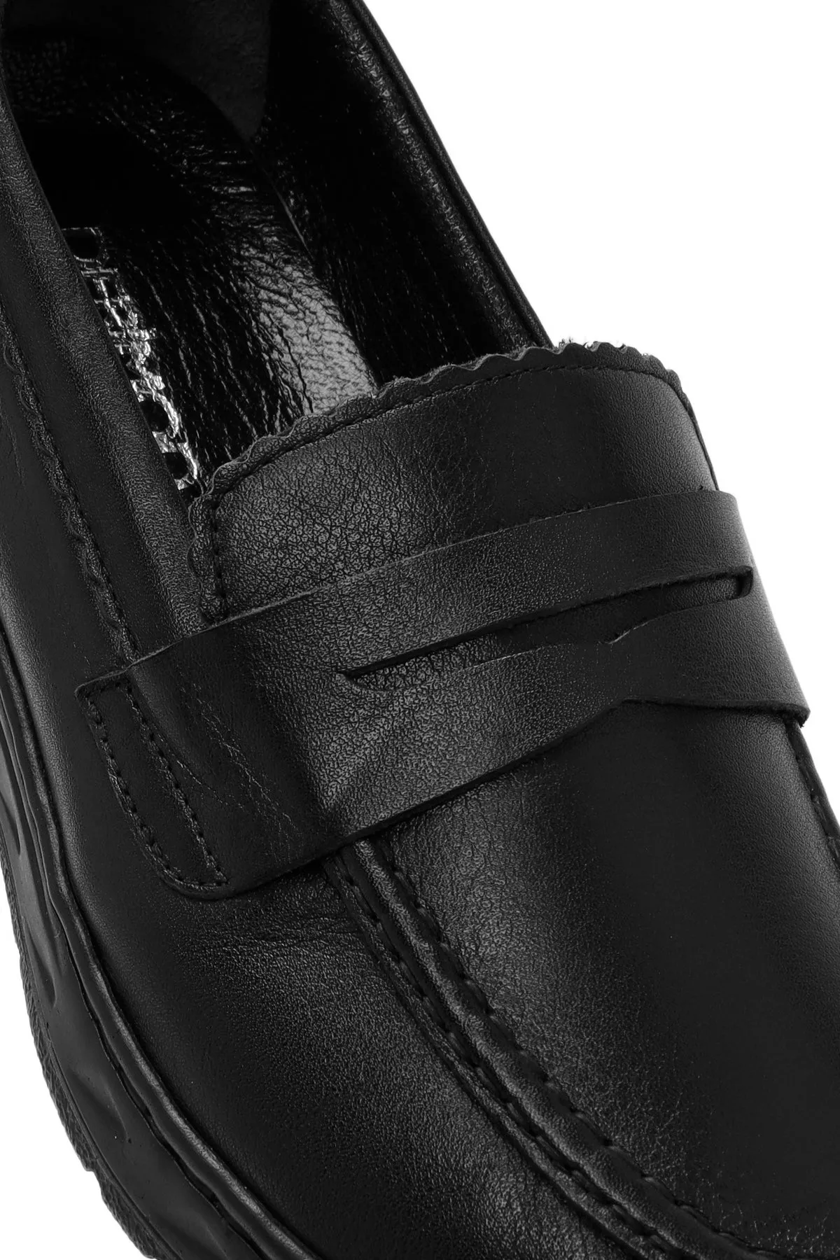 Kadın Siyah Deri Comfort Loafer