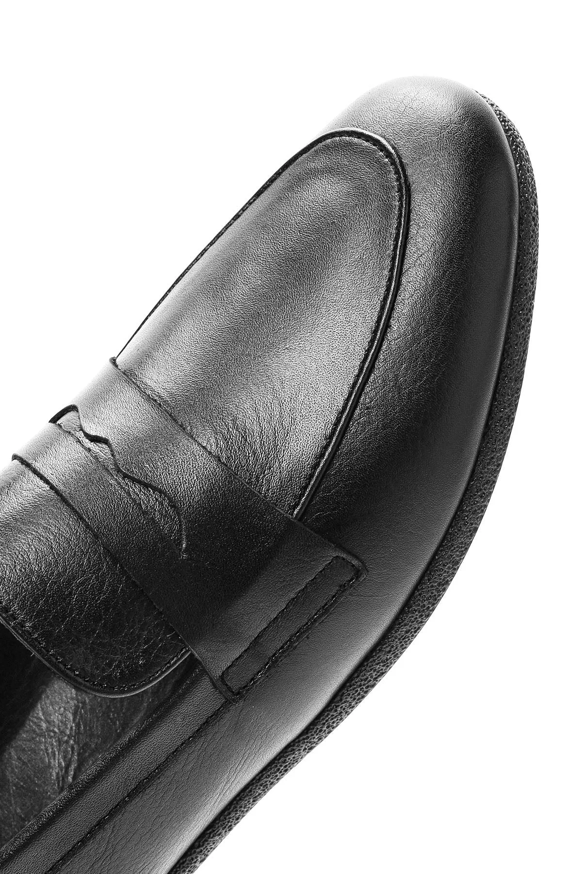 Kadın Siyah Deri Klasik Loafer