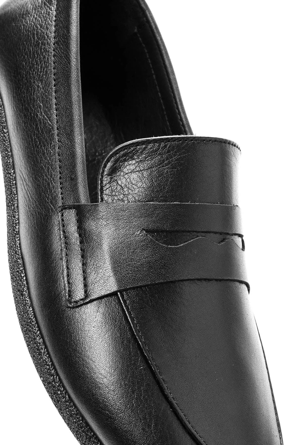 Kadın Siyah Deri Klasik Loafer