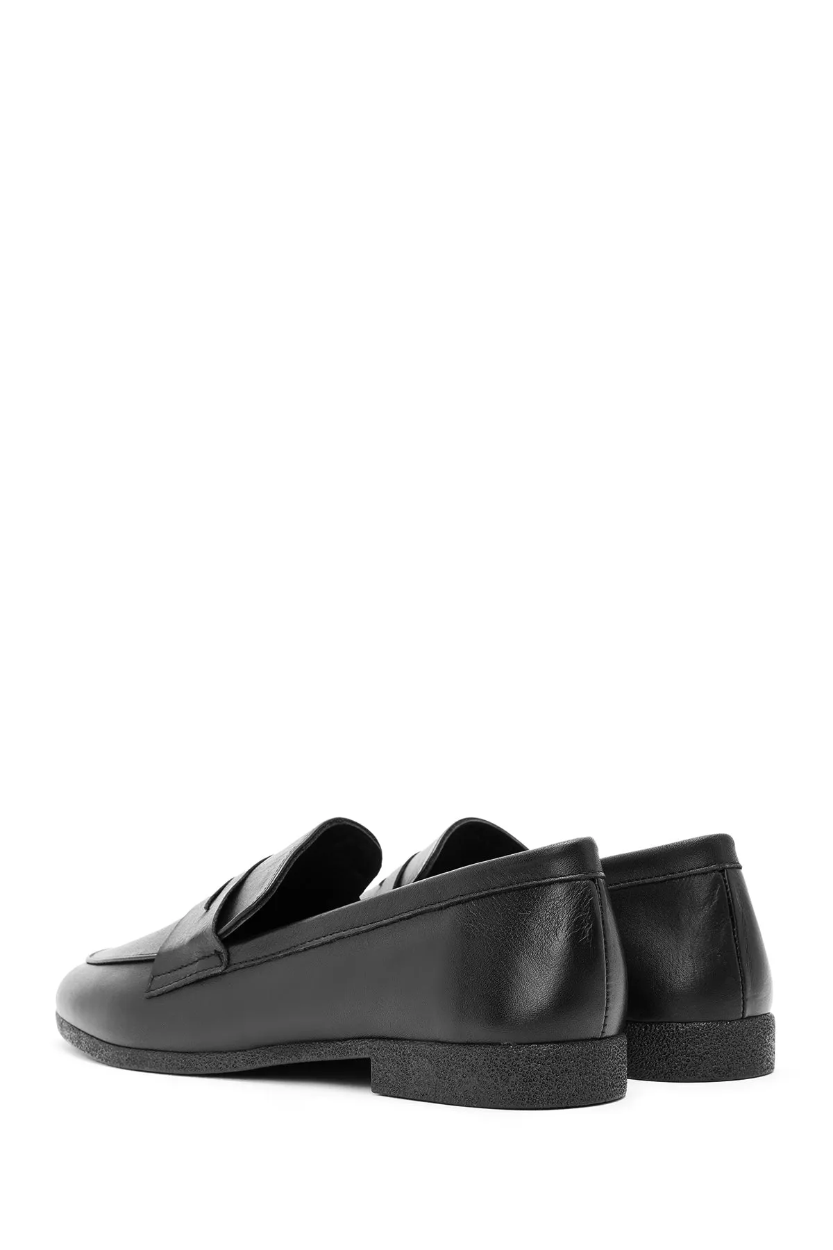 Kadın Siyah Deri Klasik Loafer