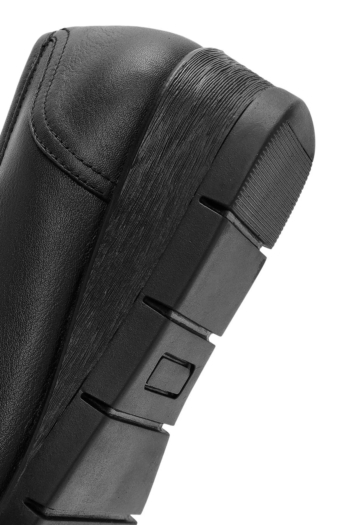 Kadın Siyah Dolgu Topuklu Deri Comfort Loafer
