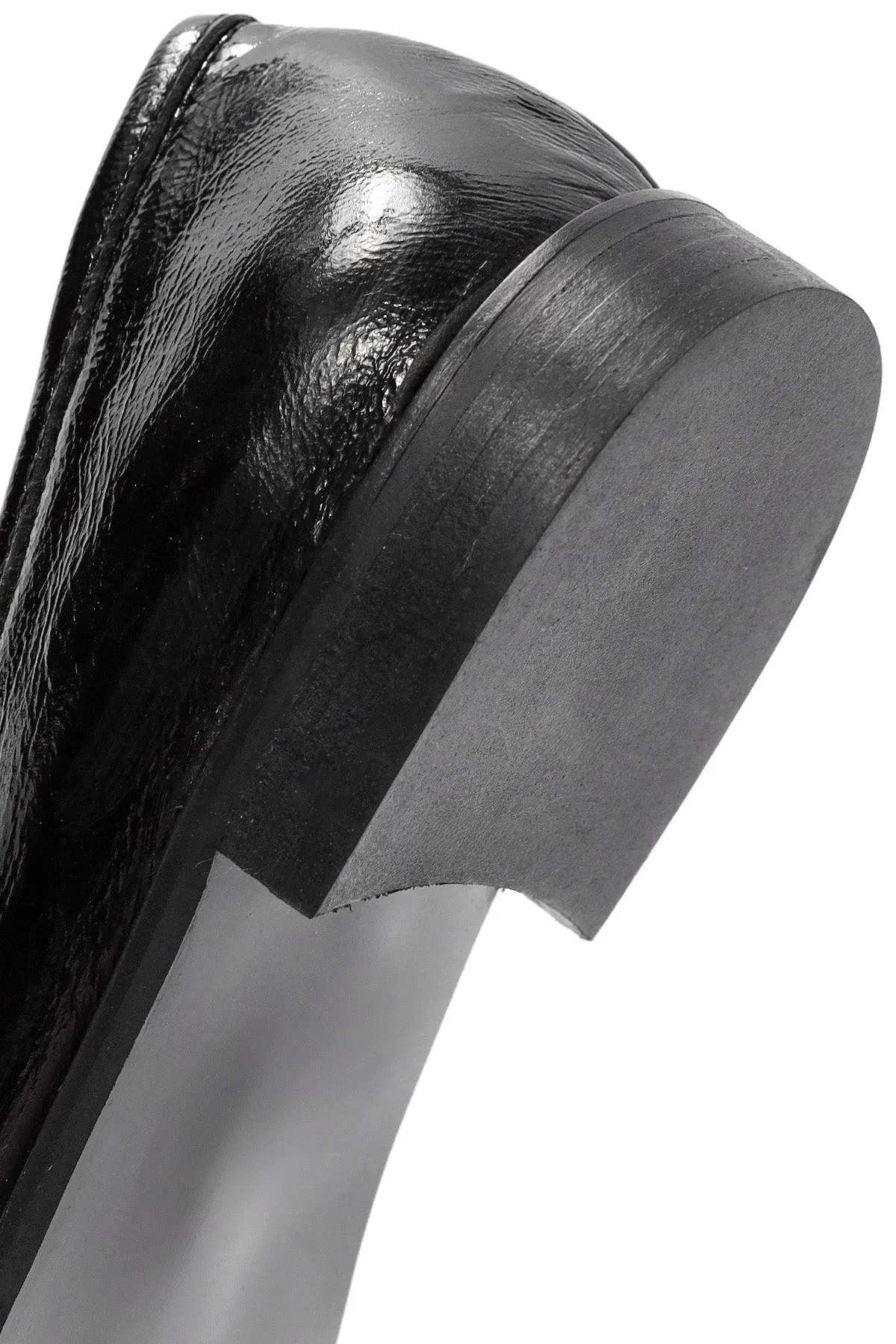 Kadın Siyah Toka Detaylı Deri Maskülen Loafer