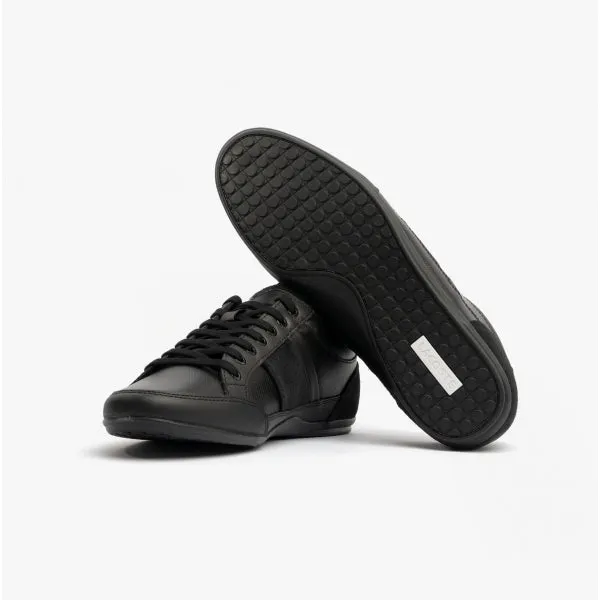 Lacoste CHAYMON Mens Leather Trainers Black/Black