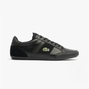 Lacoste CHAYMON Mens Leather Trainers Black/Black