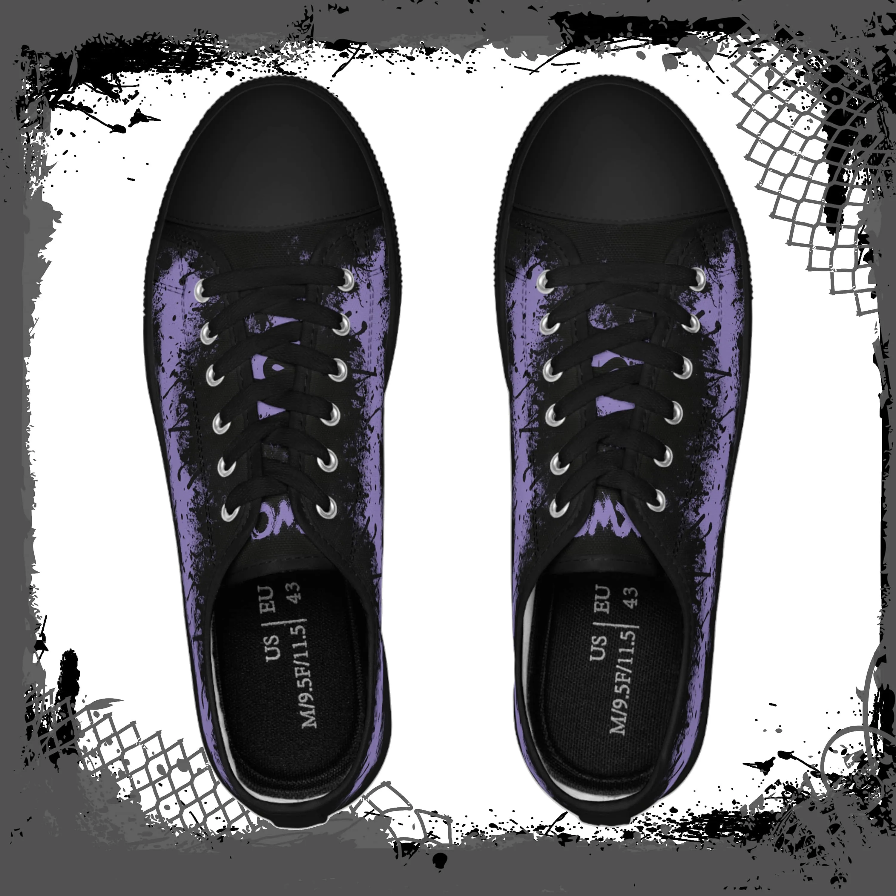 LAV/BLK Men's Alt "Ink'd" Low Tops