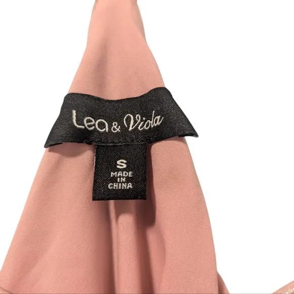 Lea‎ &amp; Viola Pink Crushed Velvet Dress