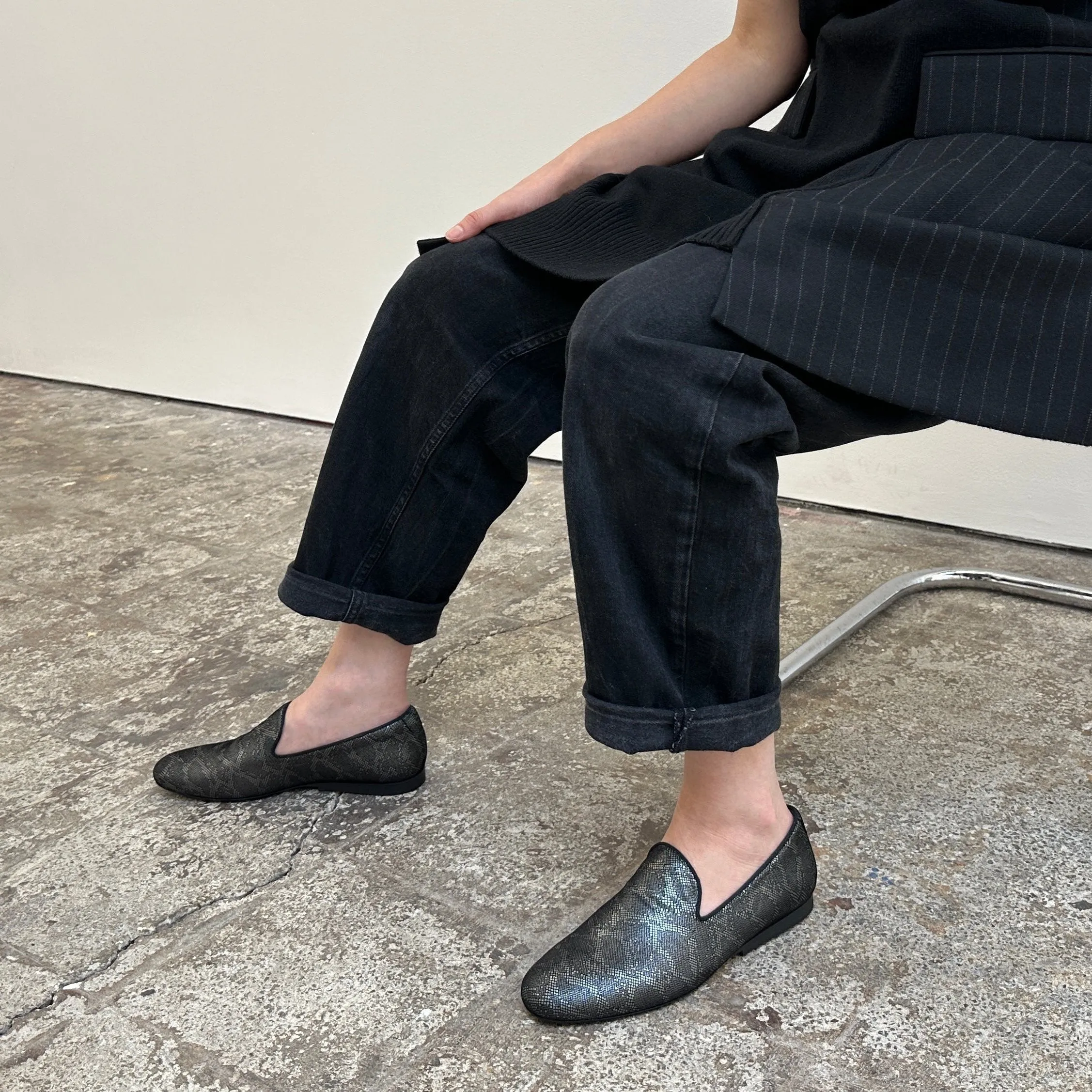LOAFER Silver | Lattice Leather