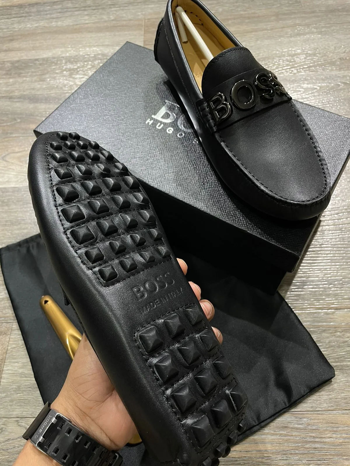 Logo  Leather Loafers